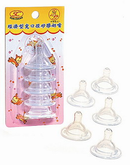 鹿兒寶經濟型寬口徑L十字孔矽膠奶嘴-SC-306
