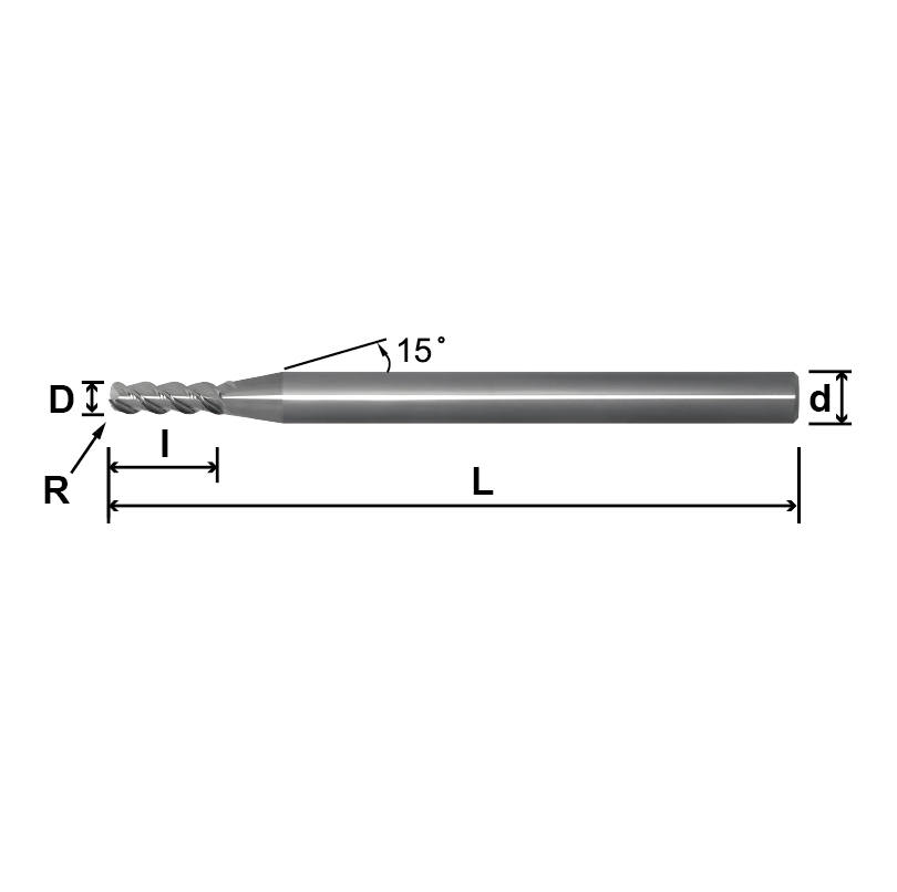 AR (Corner Radius, For Aluminum Alloy),3 Flutes