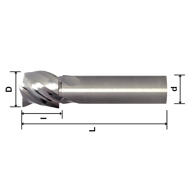TMTAE (Compound Lathe End Mill for Aluminum Alloy-Small handle), 3 Flutes