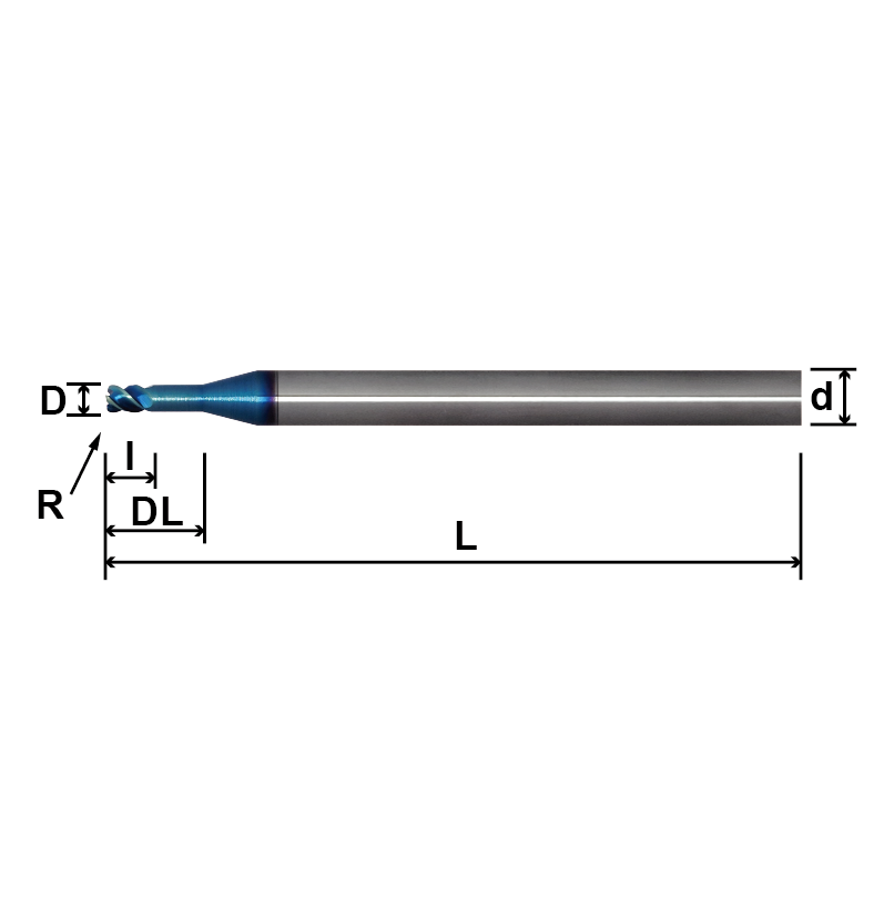 SLR4／MLR4(Corner Radius,Long Shank),4 Flutes