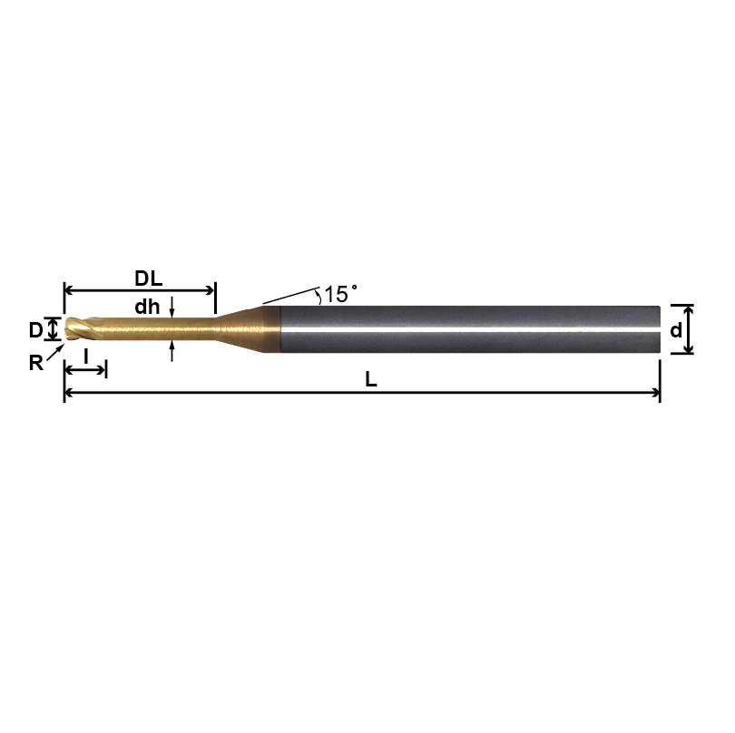 LNR (Corner Radius For Deep Processing,Long Neck),4 Flutes