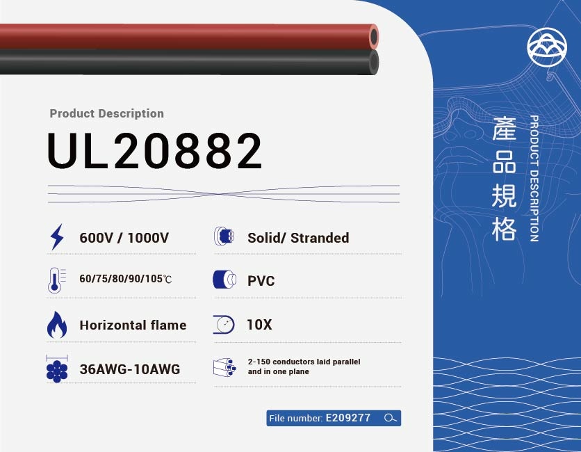 聚氯乙烯絕緣電纜 – UL20882-UL20882