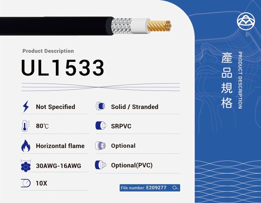 PVC 電線 – UL1533-UL1533