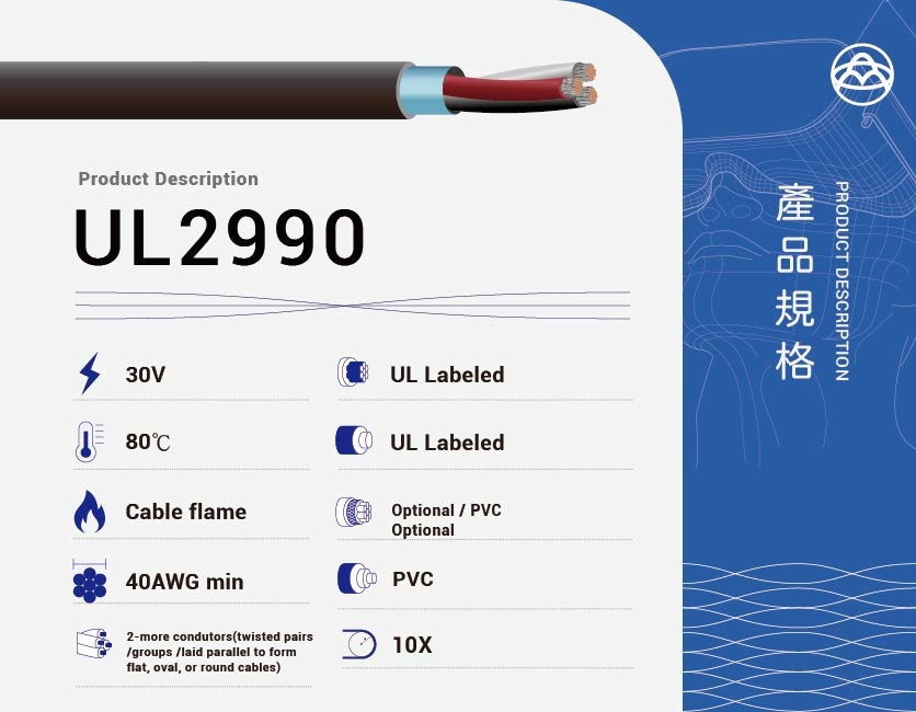 聚氯乙烯絕緣電纜 – UL2990-UL2990