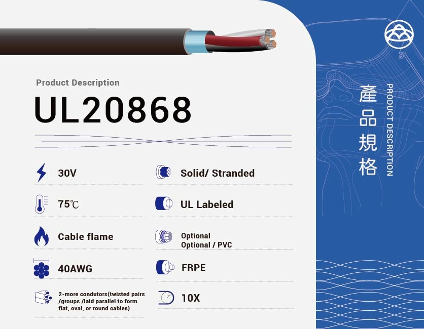 聚氯乙烯絕緣電纜 – UL20868-UL20868