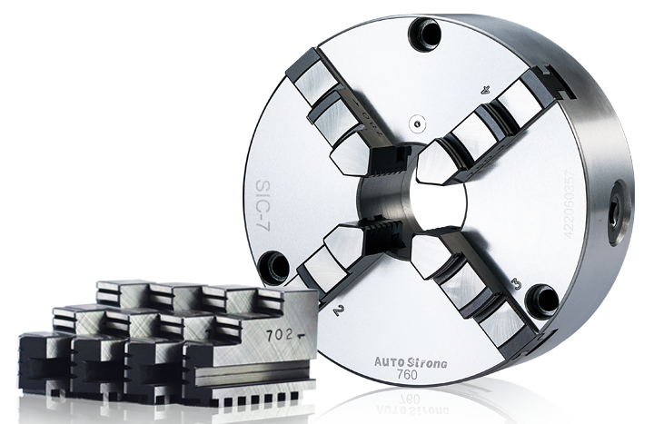 4-jaw scroll chuck plain back, solid jaws (front and back mounted)