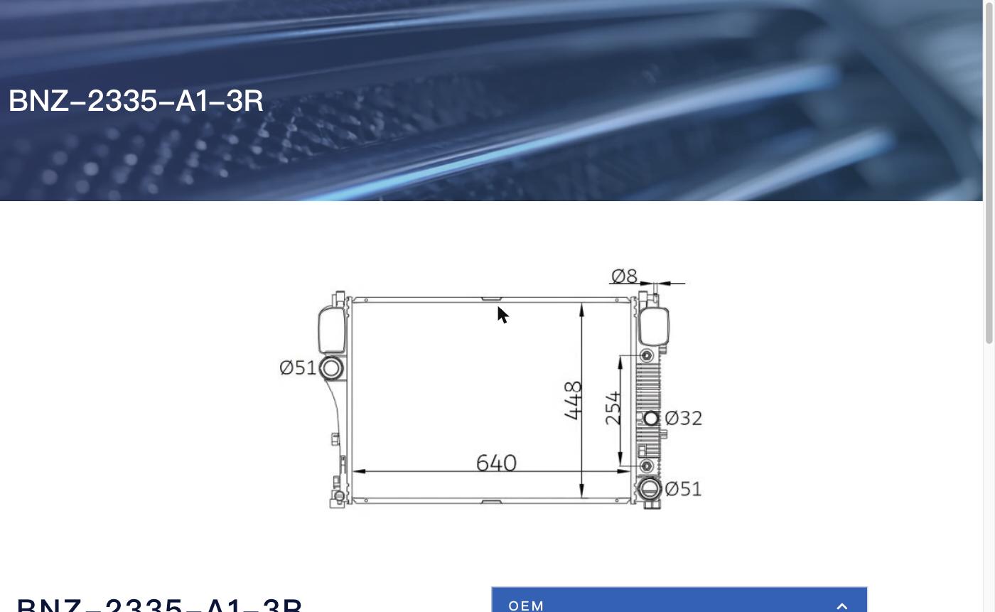 Car Radiator BNZ-2335-A1-3R