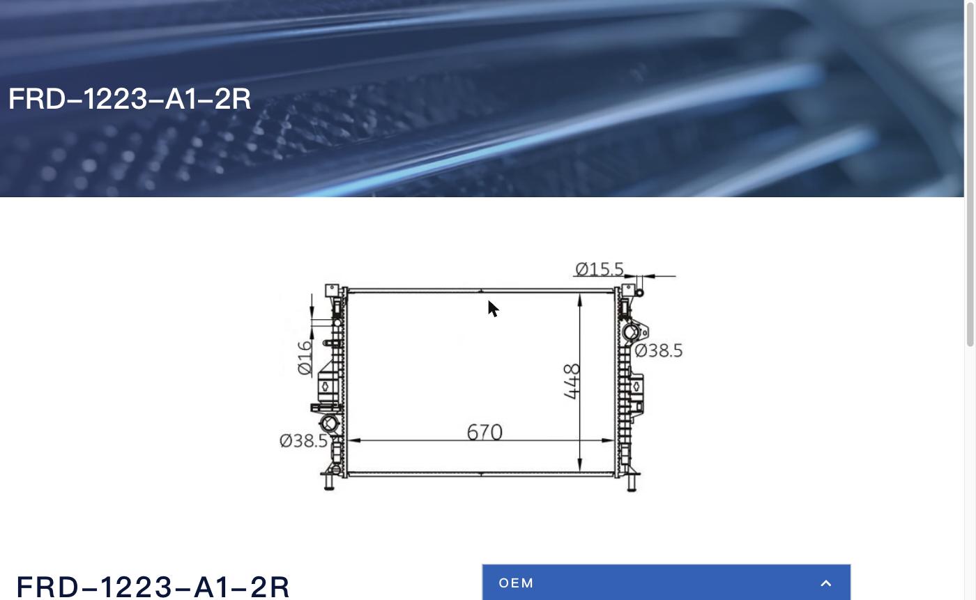 Car Radiator FRD-1223-A1-2R