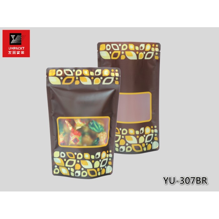 咖啡水晶夾鏈立袋-YU-307BR
