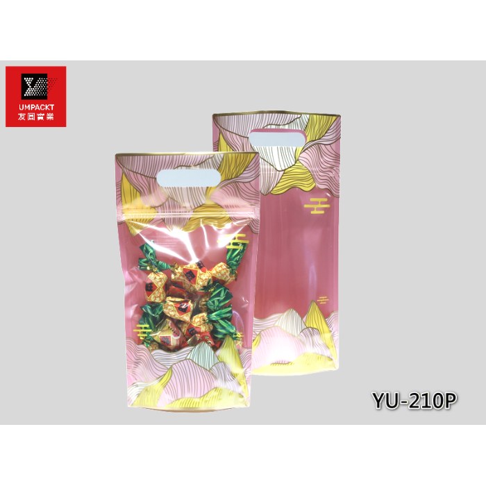 招財貓手提夾鏈立袋(紅色)-YU-208P