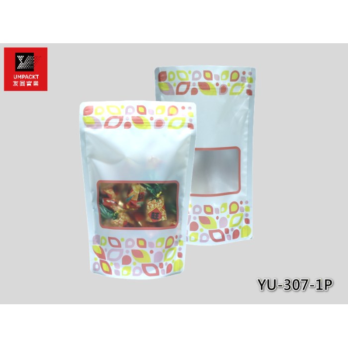 經典老花夾鏈立袋(粉)
