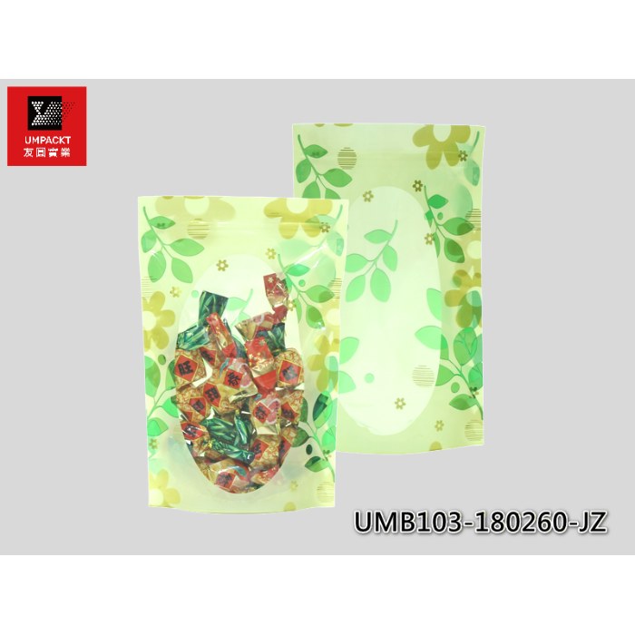 綠花夾鏈立袋-UMB103-180260-JZ